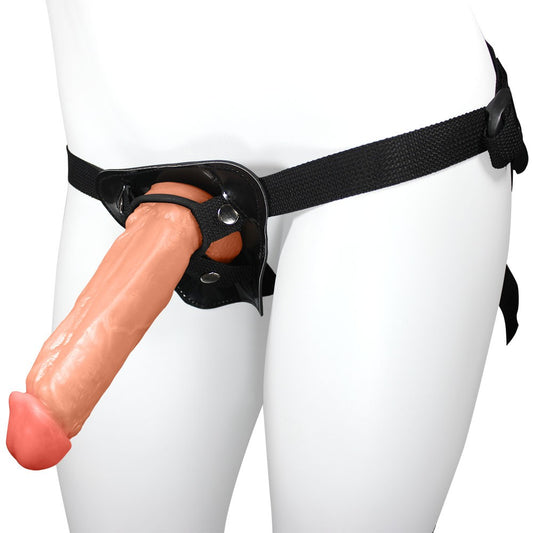 KING - ADJUSTABLE STRAP-ON WITH REALISTIC PENIS - BEIGE - 19 X 5 CM