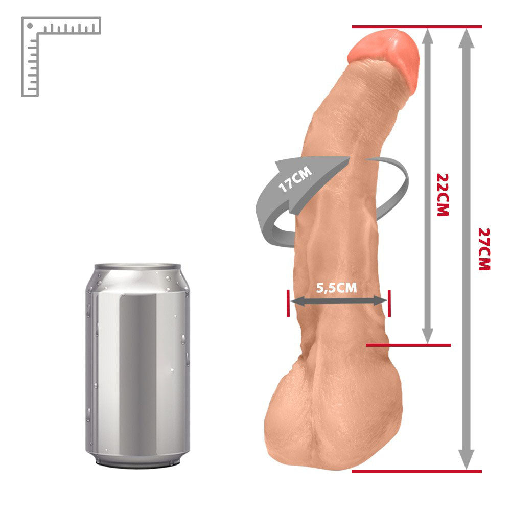 MANDINGO - ADJUSTABLE STRAP-ON WITH REALISTIC PENIS - BEIGE - 27 X 5.5 CM