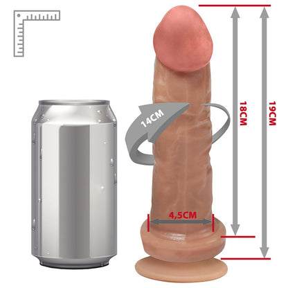 MARTES - FLEXIBLE EJACULATING REALISTIC PENIS WITH SUCTION CUP - BEIGE - 19 X 4.5 CM