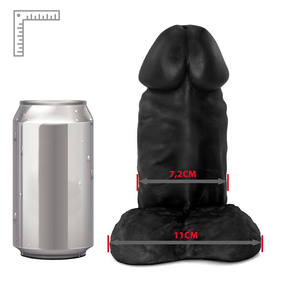 MASSARANDUBA - FLEXIBLE REALISTIC PENIS WITH SCROTUM - BLACK - 18 X 7.6 CM