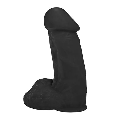 CUMARU - FLEXIBLE REALISTIC PENIS WITH SCROTUM AND SUCTION CUP - BLACK - 19 X 6 CM