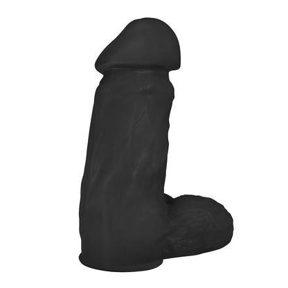 CUMARU - FLEXIBLE REALISTIC PENIS WITH SCROTUM AND SUCTION CUP - BLACK - 19 X 6 CM