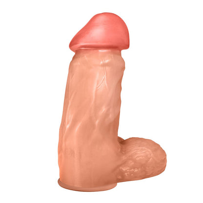 CUMARU - FLEXIBLE REALISTIC PENIS WITH SCROTUM AND SUCTION CUP - BEIGE - 19 X 6 CM