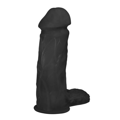 JACARANDA - FLEXIBLE REALISTIC PENIS WITH SCROTUM AND SUCTION CUP - BLACK - 19 X 5.5 CM