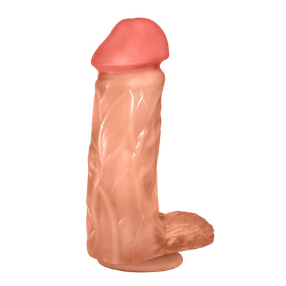 JACARANDA - FLEXIBLE REALISTIC PENIS WITH SCROTUM AND SUCTION CUP - BEIGE - 19 X 5.5 CM