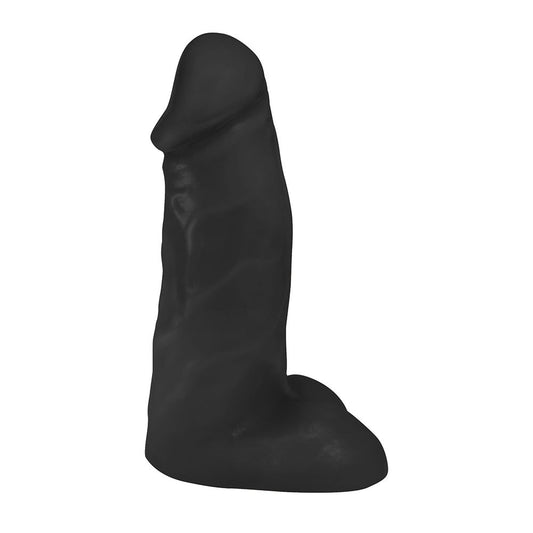 PEROBA - FLEXIBLE REALISTIC PENIS WITH SCROTUM - BLACK - 19 X 6.8 CM