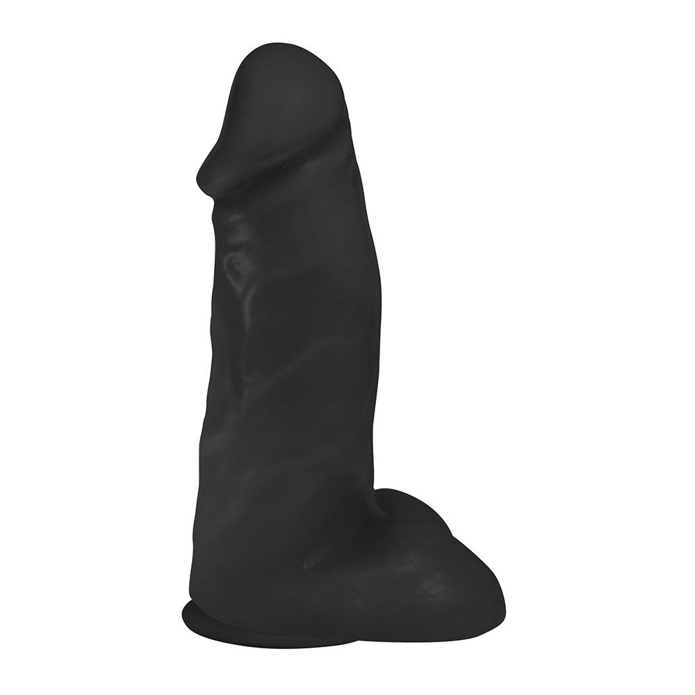 PEROBA - FLEXIBLE REALISTIC PENIS WITH SCROTUM AND SUCTION CUP - BLACK - 19 X 6.8 CM