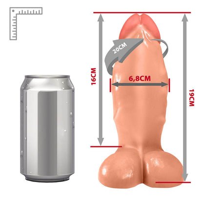 PEROBA - FLEXIBLE REALISTIC PENIS WITH SCROTUM - BEIGE - 19 X 6.8 CM