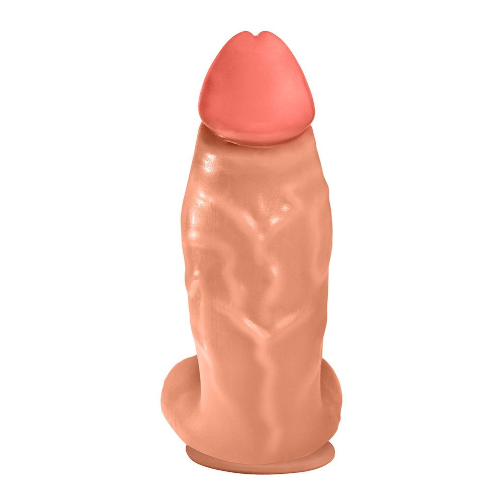 PEROBA - FLEXIBLE REALISTIC PENIS WITH SCROTUM AND SUCTION CUP - BEIGE - 19 X 6.8 CM