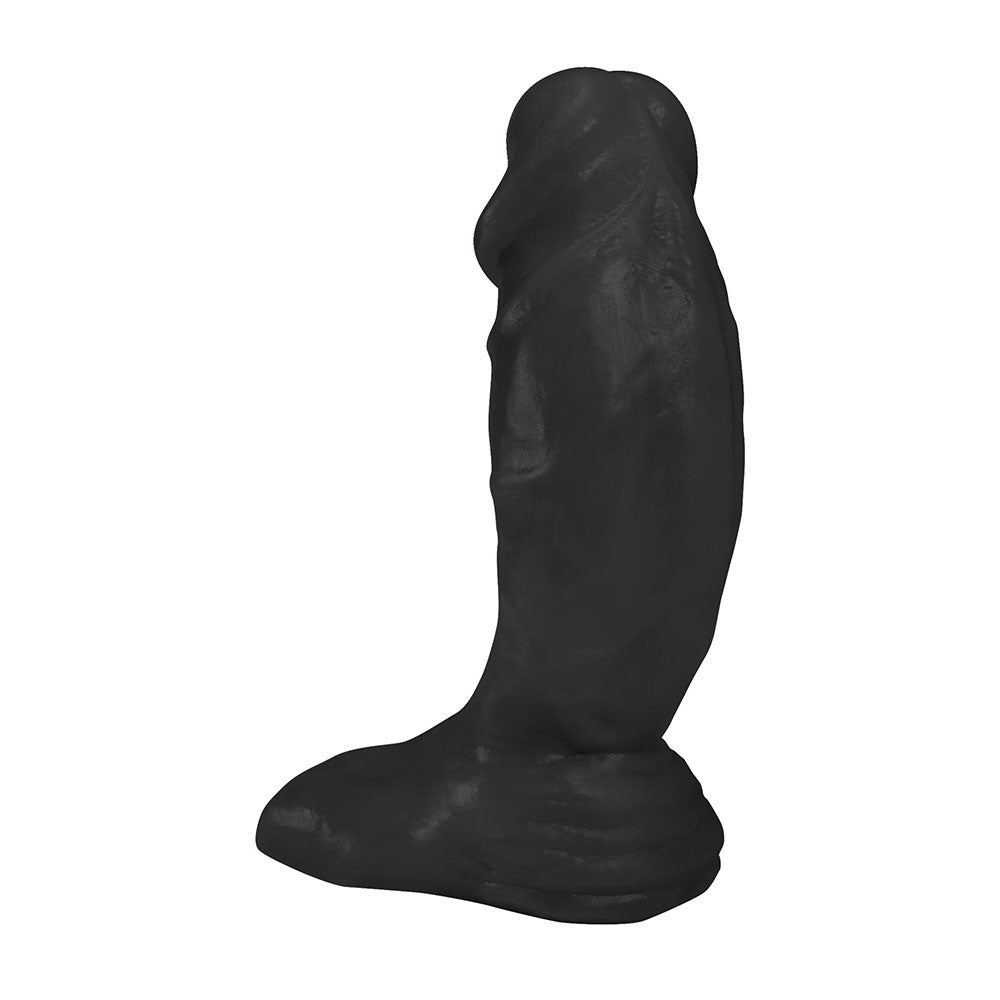 CARVALHO - FLEXIBLE REALISTIC PENIS WITH SCROTUM - BLACK - 19.5X 5.7 CM