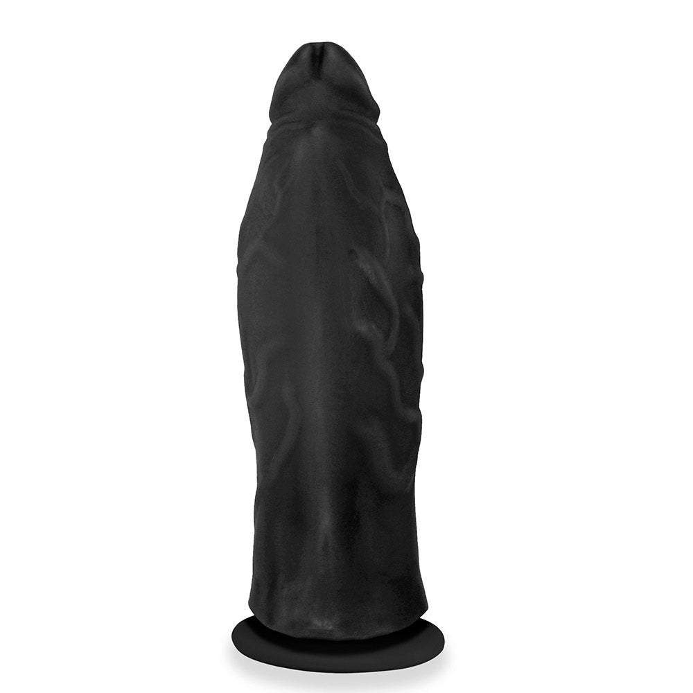 JATOBÃO - GIANT THICK FLEXIBLE REALISTIC PENIS WITH SUCTION CUP - BLACK - 27 X 8 CM