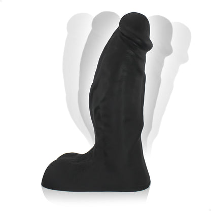 CORAGEM - GIANT THICK FLEXIBLE REALISTIC PENIS WITH SCROTUM - BLACK - 27.5 X 7.8 CM