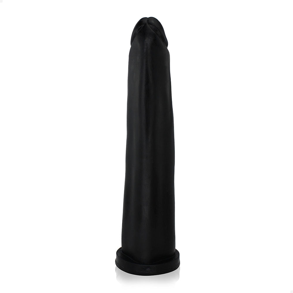 COMPRIDO - GIANT THICK FLEXIBLE REALISTIC PENIS WITH SUCTION CUP - BLACK - 30 X 5.8 CM