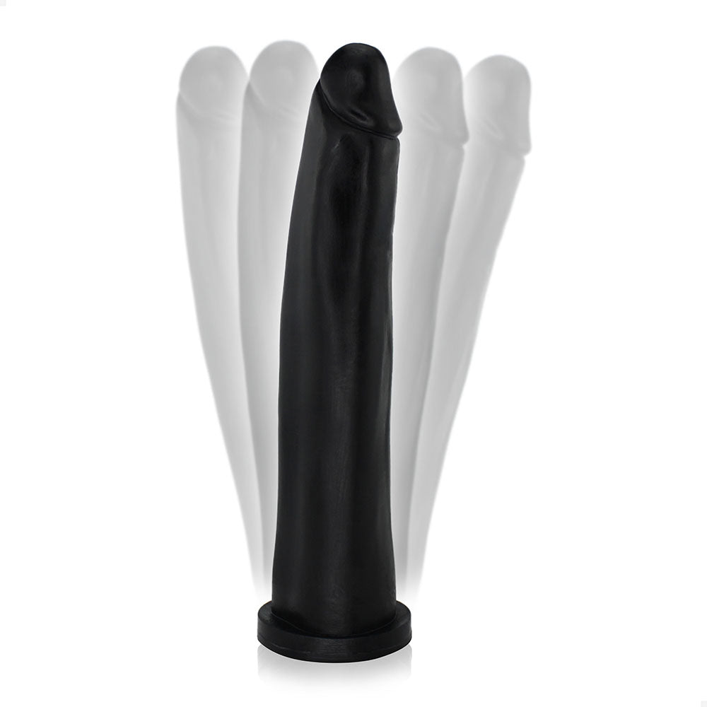 COMPRIDO - GIANT THICK FLEXIBLE REALISTIC PENIS WITH SUCTION CUP - BLACK - 30 X 5.8 CM