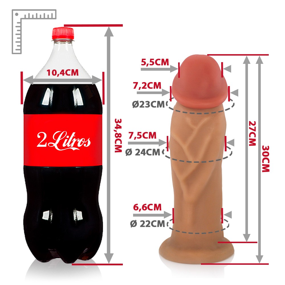 ANÚBIS - GIANT THICK FLEXIBLE REALISTIC PENIS - BEIGE - 30 X 7.9 CM