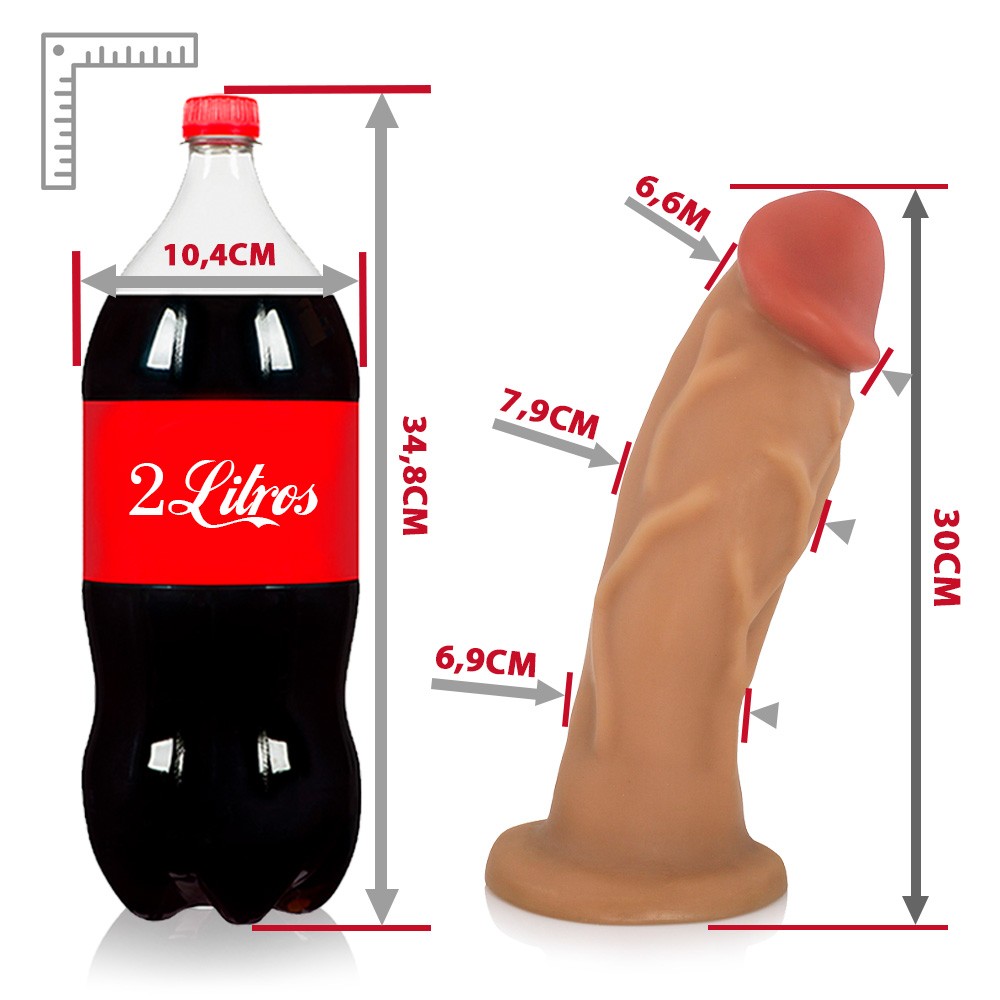 ANÚBIS - GIANT THICK FLEXIBLE REALISTIC PENIS - BEIGE - 30 X 7.9 CM