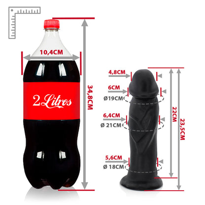 DOTADO - GIANT THICK FLEXIBLE REALISTIC PENIS - BLACK - 23.5 X 6.7 CM