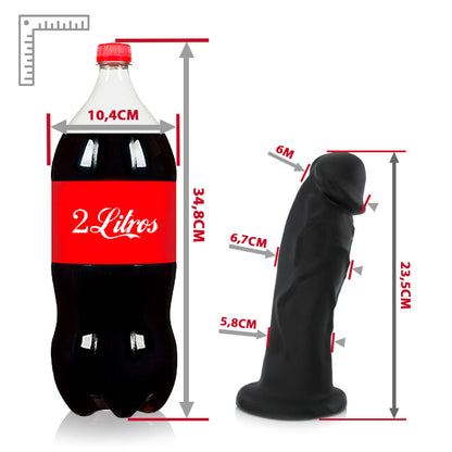 DOTADO - GIANT THICK FLEXIBLE REALISTIC PENIS - BLACK - 23.5 X 6.7 CM