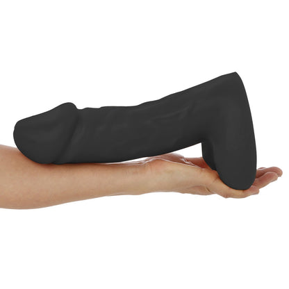 DILATADO - GIANT THICK FLEXIBLE REALISTIC PENIS WITH SCROTUM - BLACK - 28 X 8.2 CM