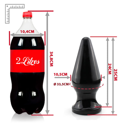 VOSTOK - LARGE FLEXIBLE ANAL PLUG - GLOSSY BLACK - 25 X 10.5 CM