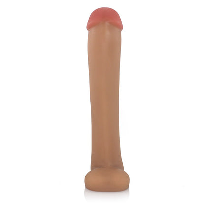 CACETE - GIANT THICK FLEXIBLE REALISTIC PENIS WITH SCROTUM - BEIGE - 34 X 6.8 CM