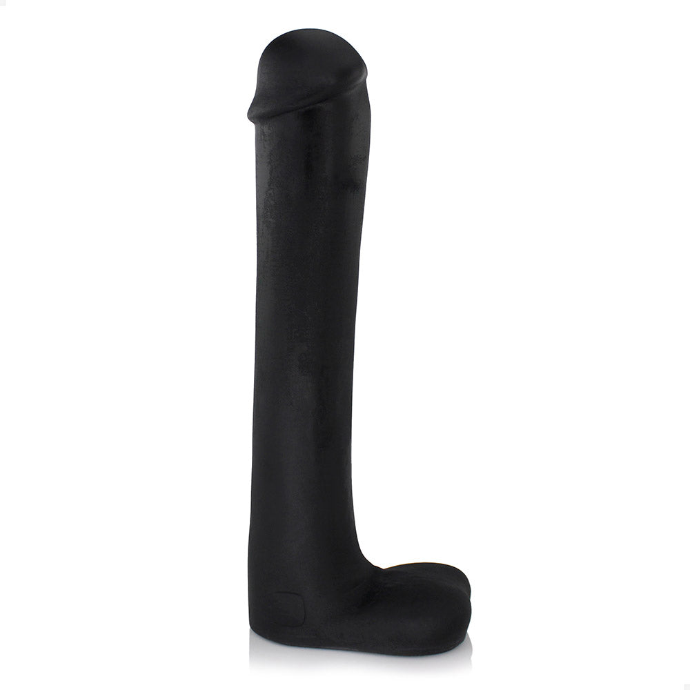 CACETE - GIANT THICK FLEXIBLE REALISTIC PENIS WITH SCROTUM - BLACK - 34 X 6.8 CM