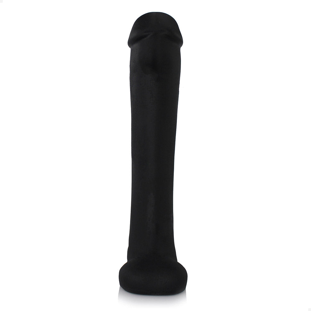 CACETE - GIANT THICK FLEXIBLE REALISTIC PENIS WITH SCROTUM - BLACK - 34 X 6.8 CM