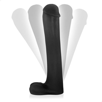 CACETE - GIANT THICK FLEXIBLE REALISTIC PENIS WITH SCROTUM - BLACK - 34 X 6.8 CM