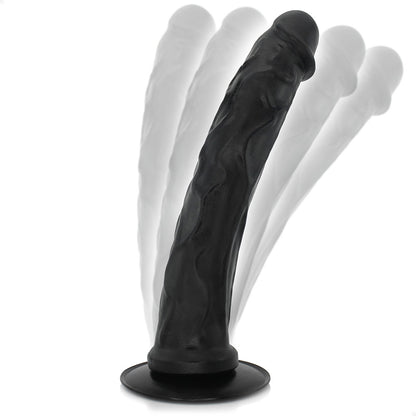 CARALHO - GIANT THICK FLEXIBLE REALISTIC PENIS WITH SUCTION CUP - BLACK - 38 X 6.7 CM