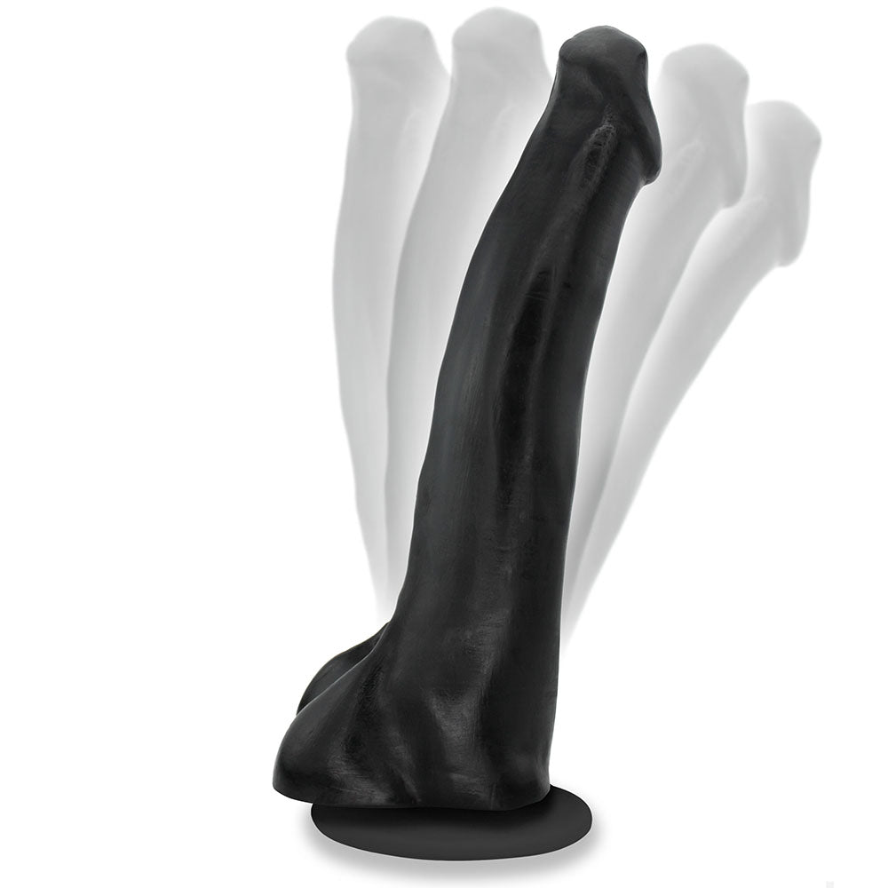 TROMBA - GIANT THICK FLEXIBLE REALISTIC PENIS WITH SCROTUM AND SUCTION CUP - BLACK - 38 X 8 CM