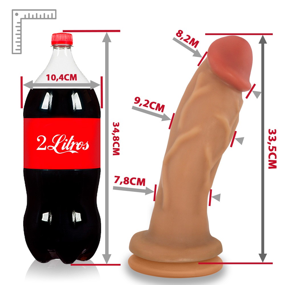 JEBA - GIANT THICK FLEXIBLE REALISTIC PENIS - BEIGE - 33.5 X 9.2 CM