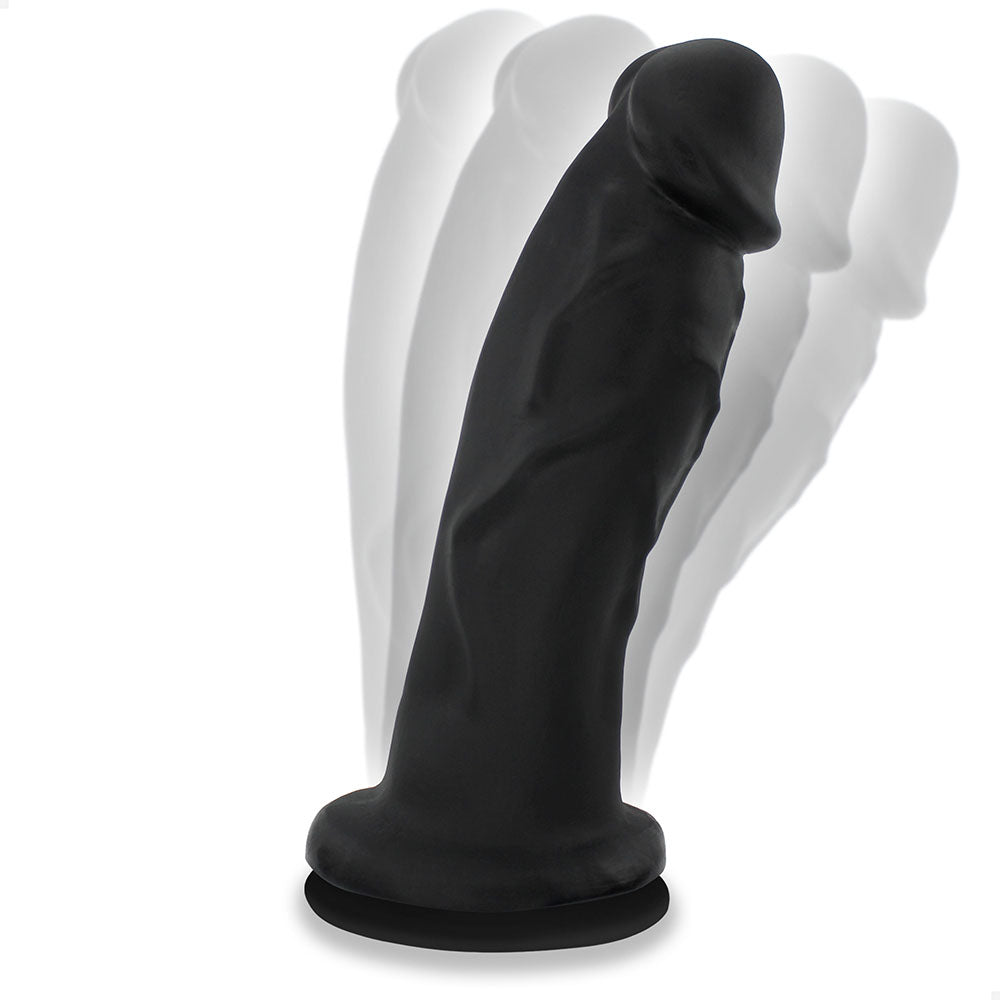 JEBA - GIANT THICK FLEXIBLE REALISTIC PENIS WITH SUCTION CUP - BLACK - 33.5 X 9.2 CM