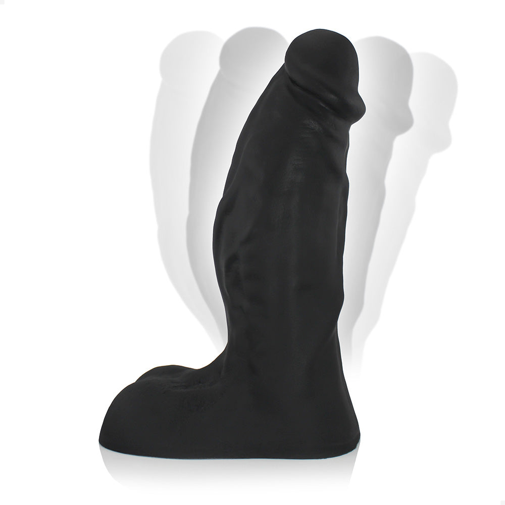 CORAJOSO - GIANT THICK FLEXIBLE REALISTIC PENIS WITH SCROTUM AND SUCTION CUP - BLACK - 38 X 11.5 CM