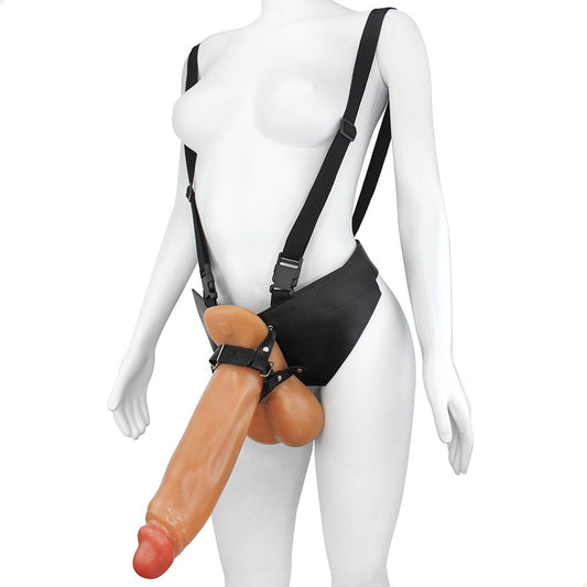 CRESCIDO - ADJUSTABLE STRAP-ON WITH REALISTIC PENIS - BEIGE - 32 X 8.5 CM