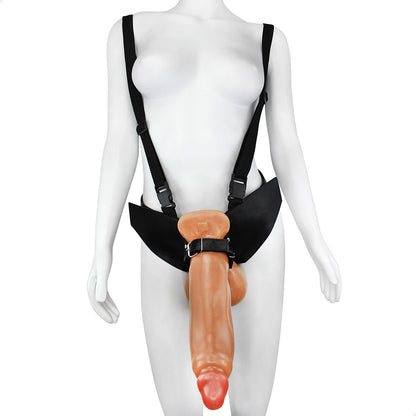 CRESCIDO - ADJUSTABLE STRAP-ON WITH REALISTIC PENIS - BEIGE - 32 X 8.5 CM