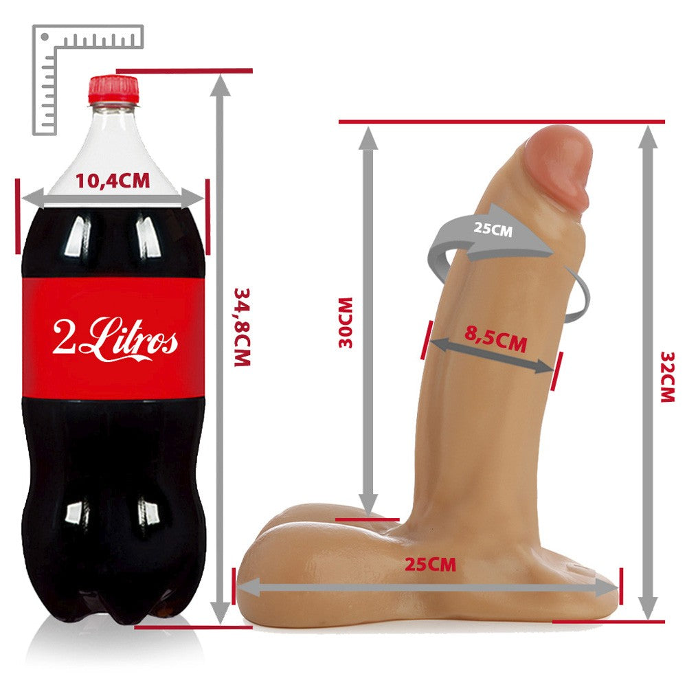 CRESCIDO - ADJUSTABLE STRAP-ON WITH REALISTIC PENIS - BEIGE - 32 X 8.5 CM