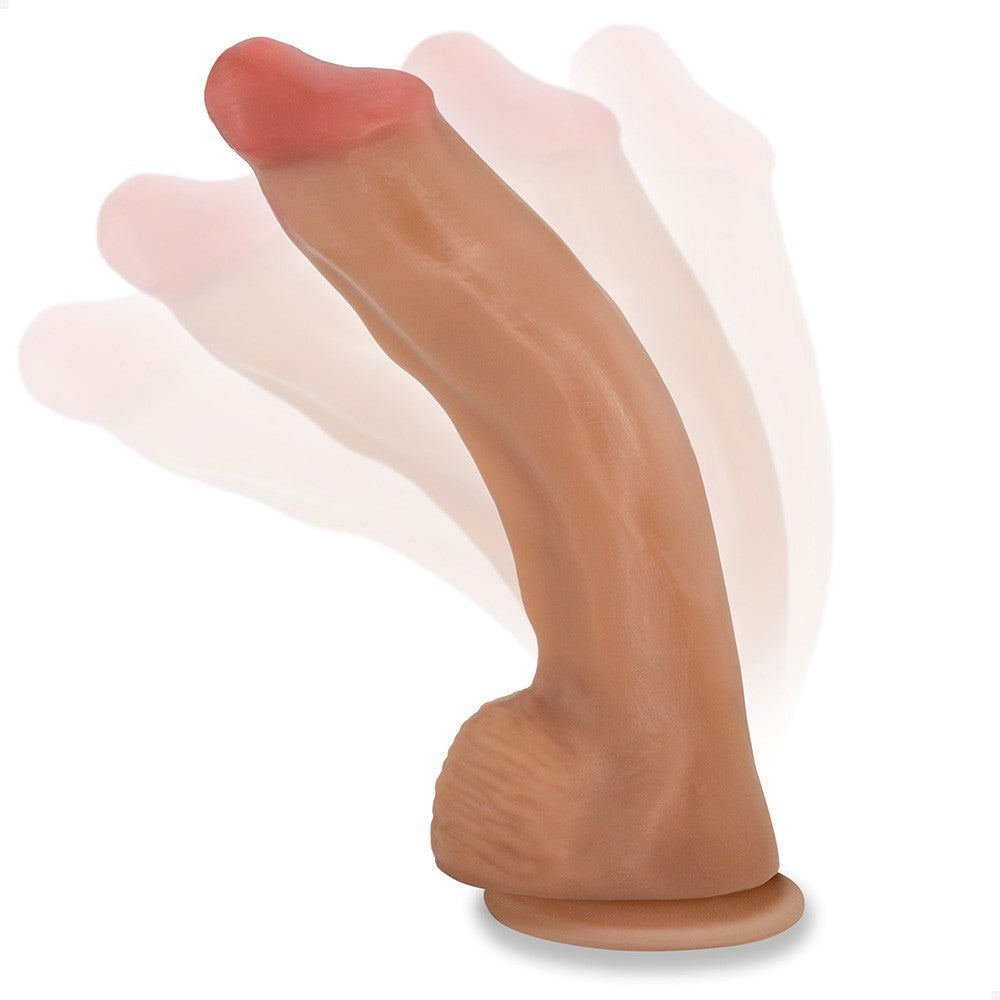 MEGALODON - GIANT THICK FLEXIBLE REALISTIC PENIS WITH SCROTUM AND SUCTION CUP - BEIGE - 41 X 8.8 CM