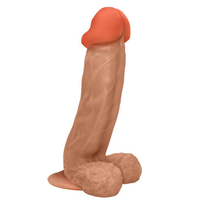 VALENTE - GIANT THICK FLEXIBLE REALISTIC PENIS WITH SCROTUM AND SUCTION CUP - BEIGE - 31 X 7.8 CM