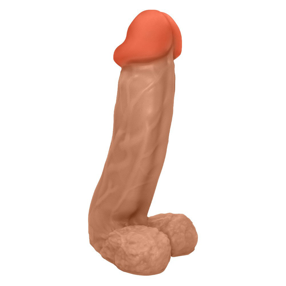 VALENTE - GIANT THICK FLEXIBLE REALISTIC PENIS WITH SCROTUM - BEIGE - 31 X 7.8 CM