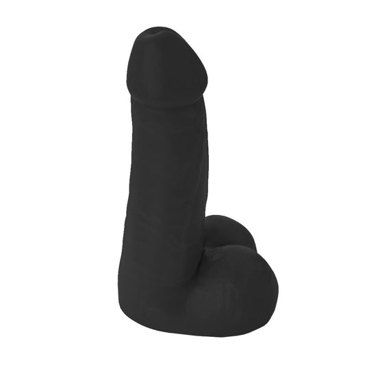 PODEROSO - GIANT THICK FLEXIBLE REALISTIC PENIS WITH SCROTUM - BLACK - 32 X 10 CM