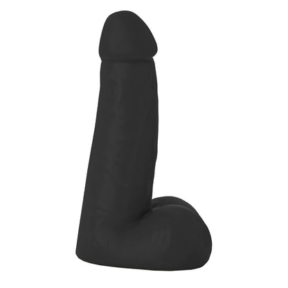 PODEROSO - GIANT THICK FLEXIBLE REALISTIC PENIS WITH SCROTUM - BLACK - 32 X 10 CM