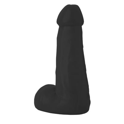 PODEROSO - GIANT THICK FLEXIBLE REALISTIC PENIS WITH SCROTUM - BLACK - 32 X 10 CM