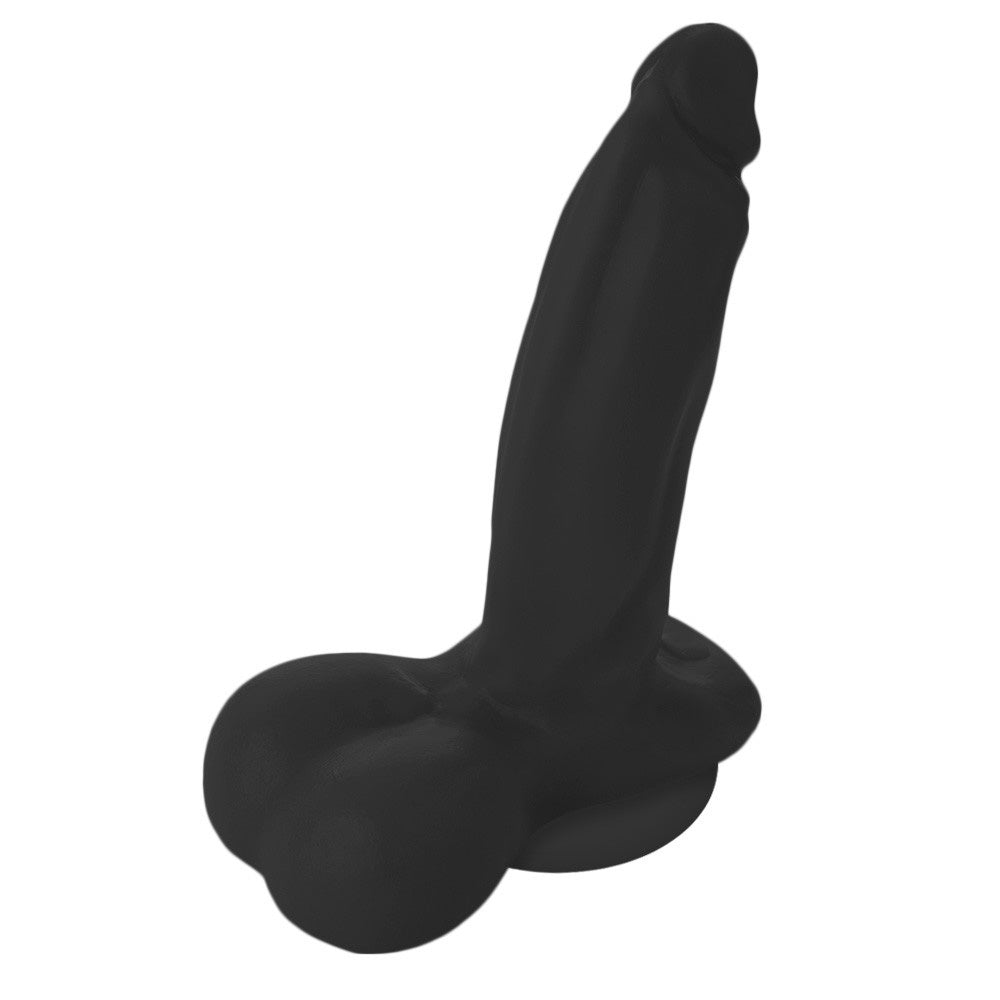 CRESCIDO - FLEXIBLE REALISTIC PENIS WITH SCROTUM AND SUCTION CUP - BLACK - 32 X 8.5 CM