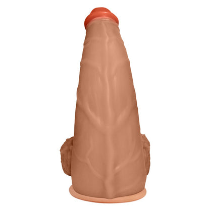 PROFUNDO - GIANT THICK FLEXIBLE REALISTIC PENIS WITH SCROTUM AND SUCTION CUP - BEIGE - 36 X 10 CM