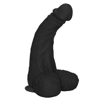 PROFUNDO - GIANT THICK FLEXIBLE REALISTIC PENIS WITH SCROTUM AND SUCTION CUP - BLACK - 36 X 10 CM