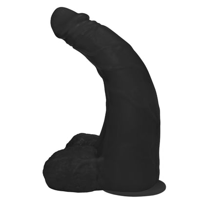 PROFUNDO - GIANT THICK FLEXIBLE REALISTIC PENIS WITH SCROTUM AND SUCTION CUP - BLACK - 36 X 10 CM