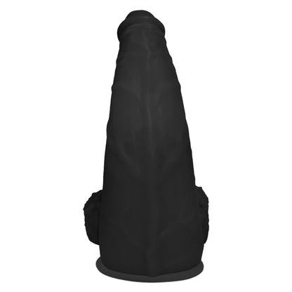 PROFUNDO - GIANT THICK FLEXIBLE REALISTIC PENIS WITH SCROTUM AND SUCTION CUP - BLACK - 36 X 10 CM