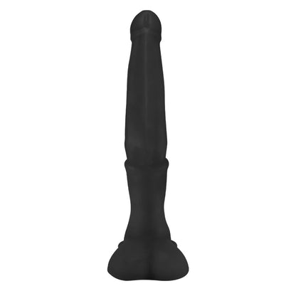 MINOTAURO - GIANT THICK FLEXIBLE REALISTIC PENIS WITH SCROTUM AND SUCTION CUP - BLACK - 41 X 8.5 CM