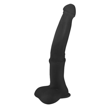 MINOTAURO - GIANT THICK FLEXIBLE REALISTIC PENIS WITH SCROTUM AND SUCTION CUP - BLACK - 41 X 8.5 CM