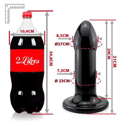 PEGASUS - GIANT FLEXIBLE ANAL PLUG - GLOSSY BLACK - 31 X 8.5 CM